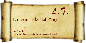 Latzer Tétény névjegykártya
